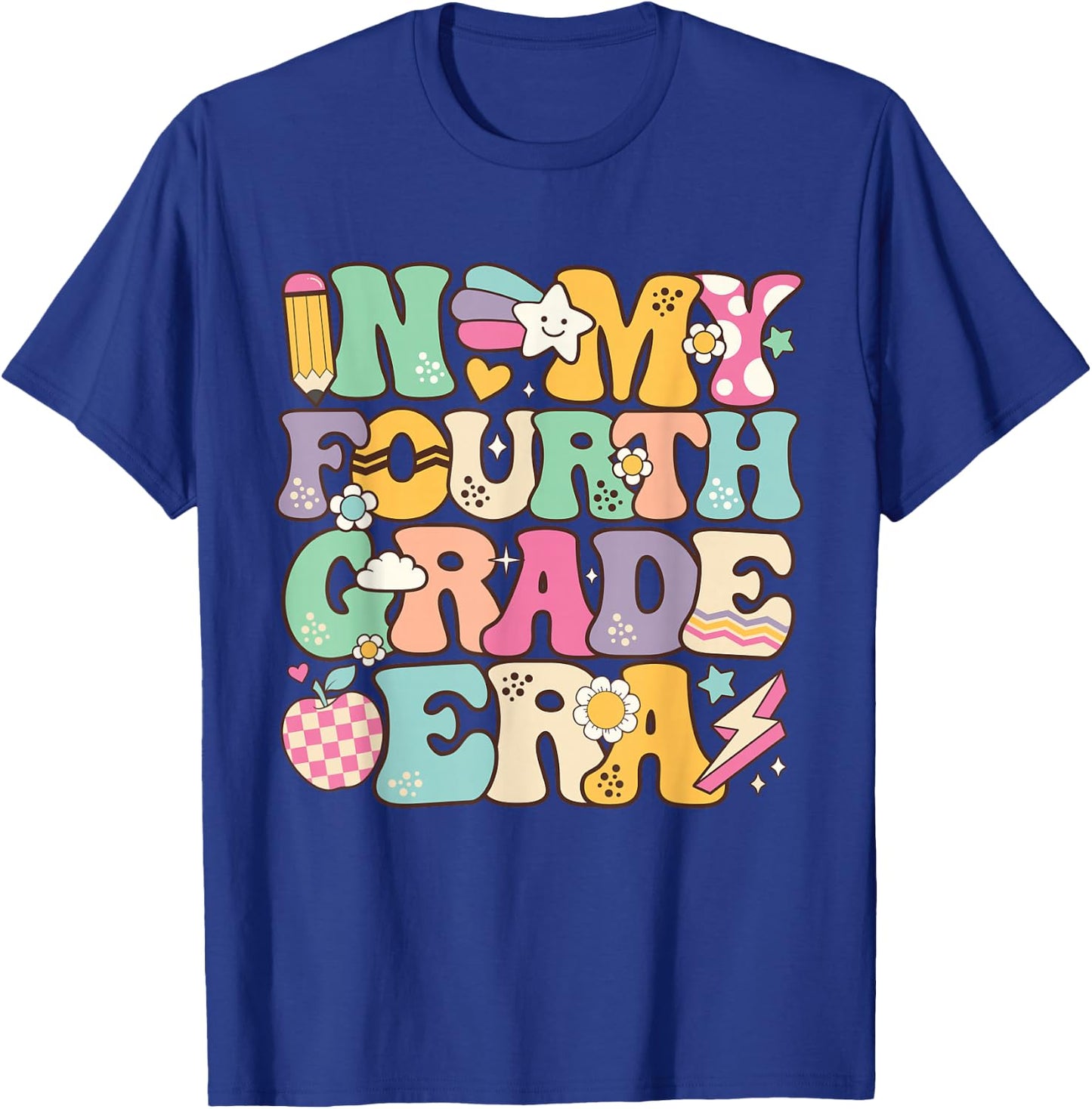 In My Fourth Grade Era Girl Back To School 4th Grade Teacher T-Shirt - T-Shirt | Royal