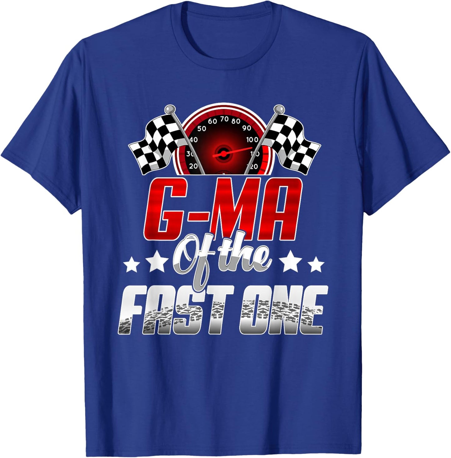 G Ma of The Fast One Birthday 1st Race Car Family T-Shirt - T-Shirt | Royal