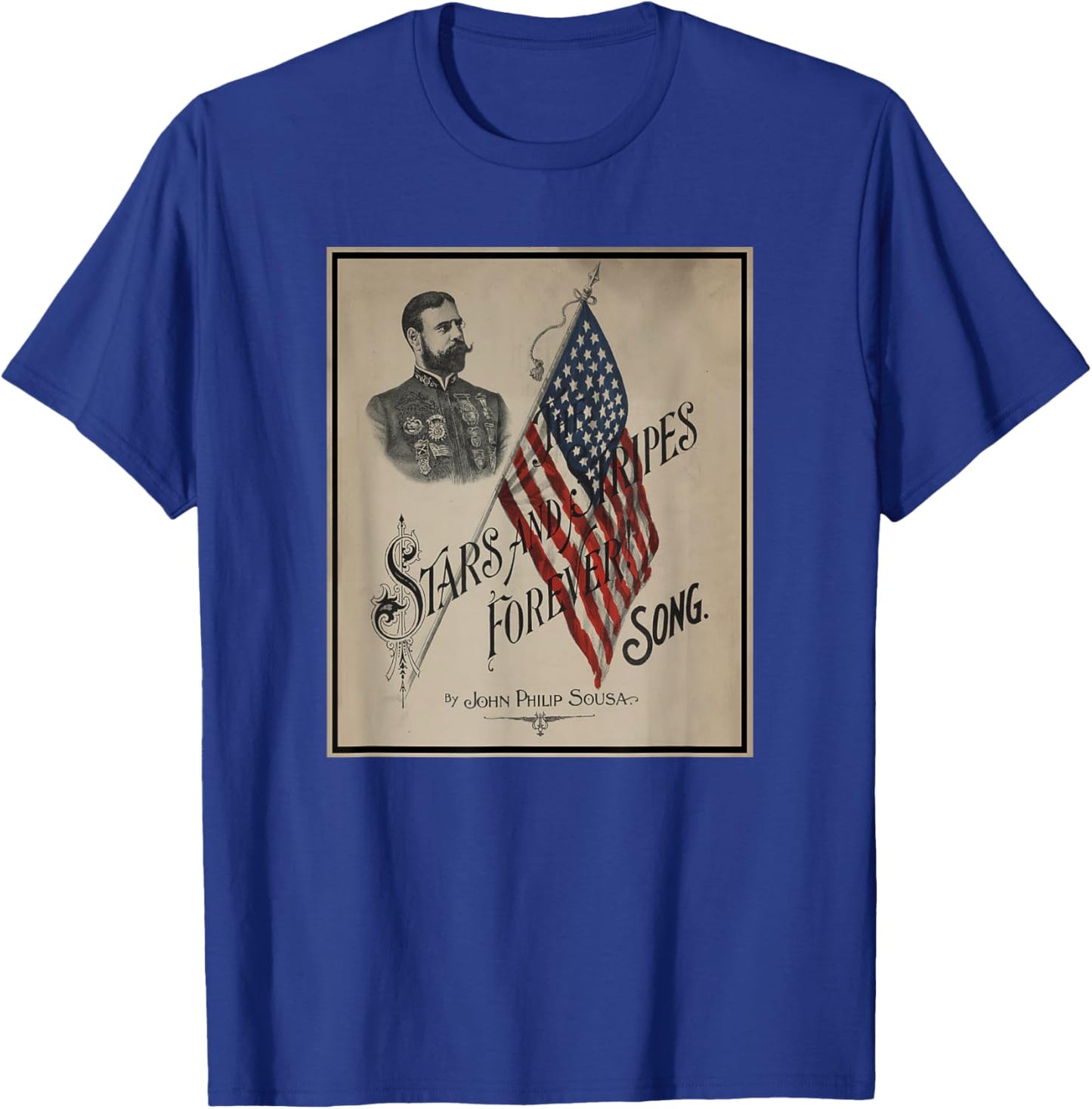 The Stars and Stripes Forever Sheet Music Cover T-Shirt - T-Shirt | Royal