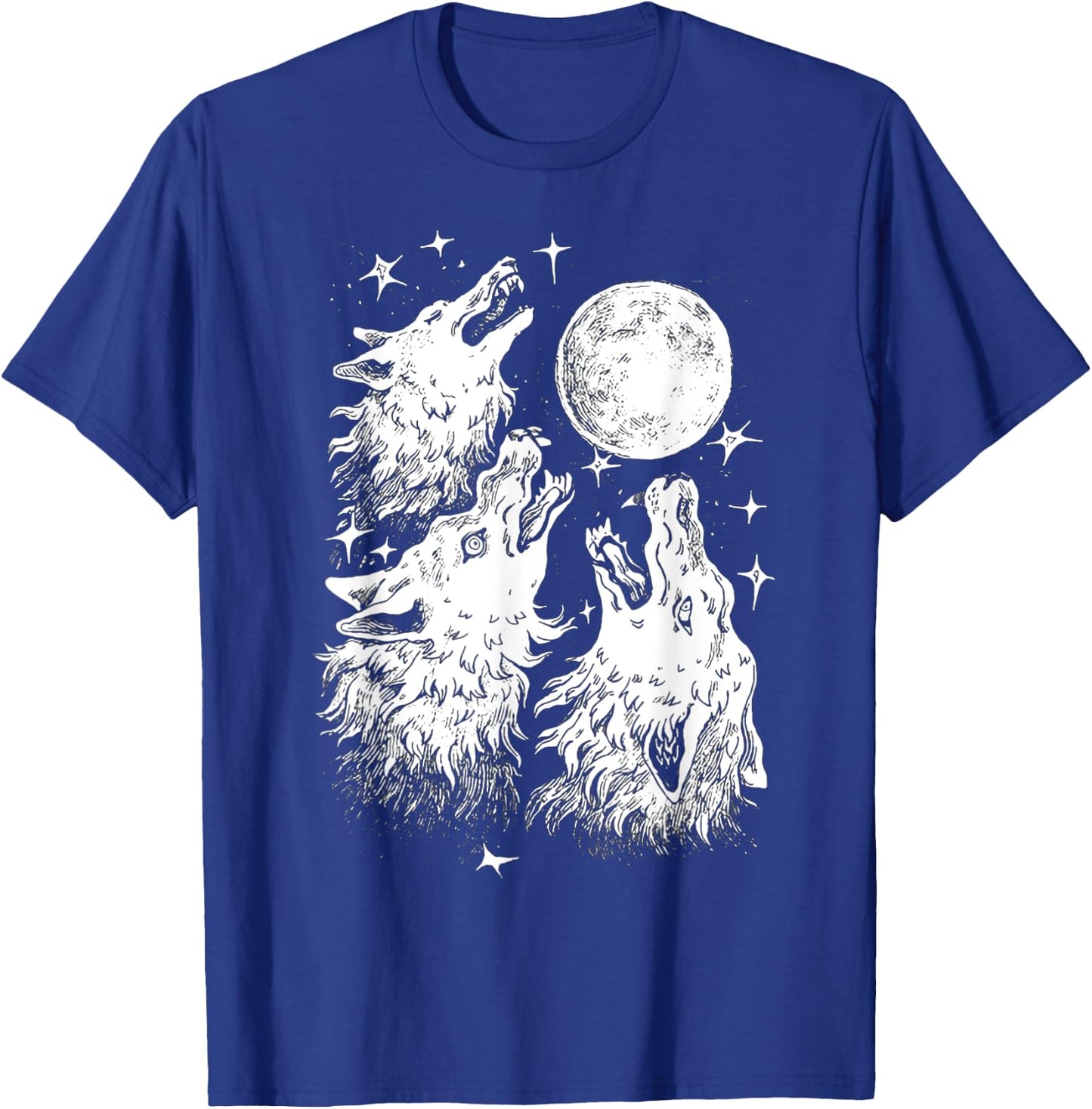 Three Wolves Howling at the Moon - Wolf Lover T-Shirt - T-Shirt | Royal