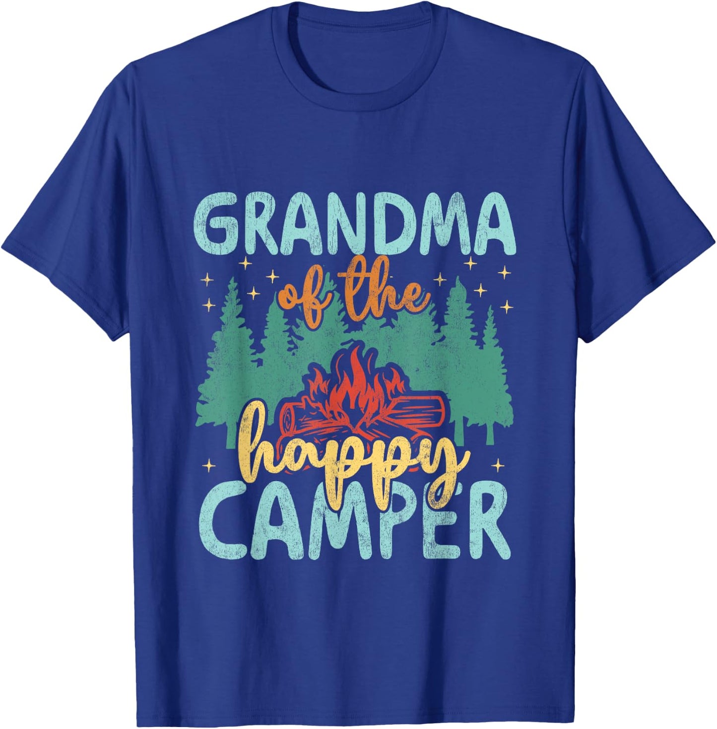 Grandma of Happy Camper 1st Birthday Party Retro Grandma T-Shirt - T-Shirt | Royal