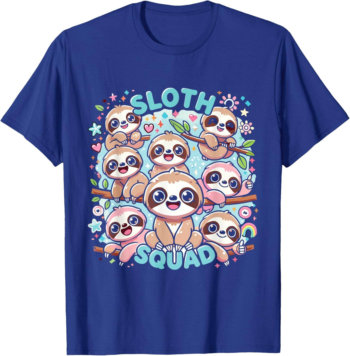 Sloth Squad Cute Sloth T-Shirt - T-Shirt | Royal