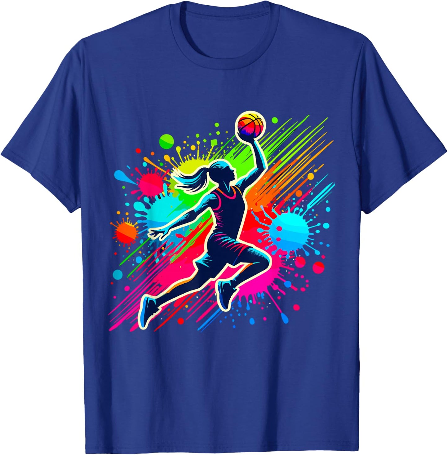 Basketball Player Girl T-Shirt - T-Shirt | Royal