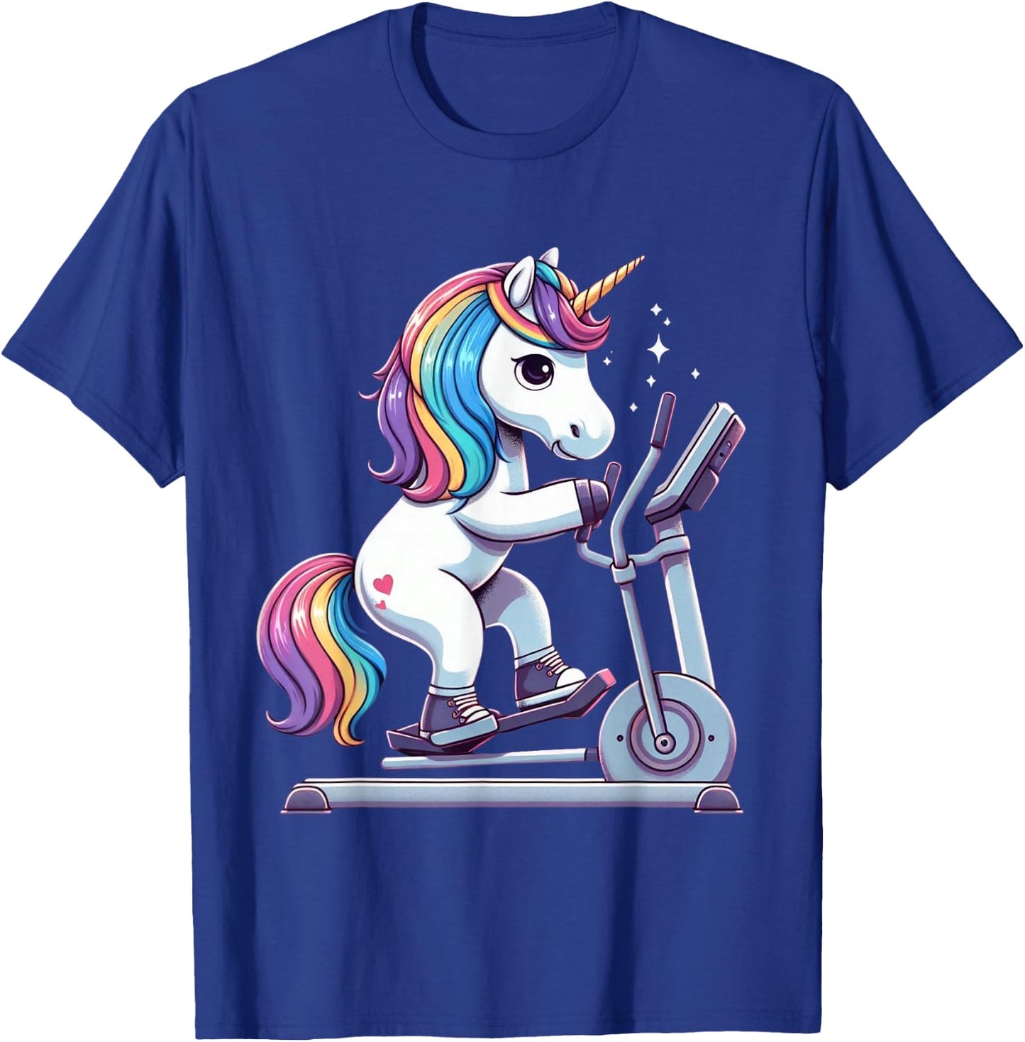 Unicorn Elliptical Training Boys Girls Men Women Kids Adults T-Shirt - T-Shirt | Royal