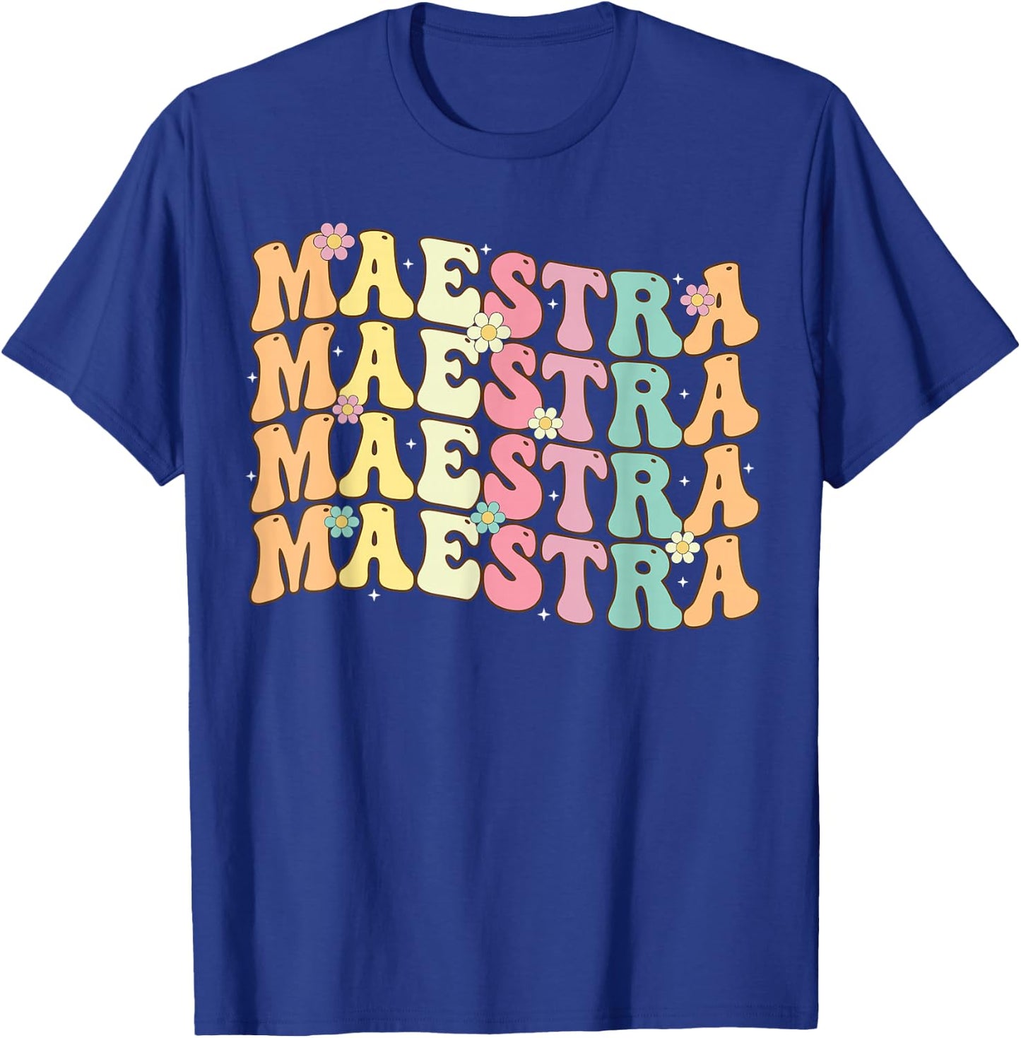 Retro Groovy Maestra Back To School Spanish Teacher Women T-Shirt - T-Shirt | Royal
