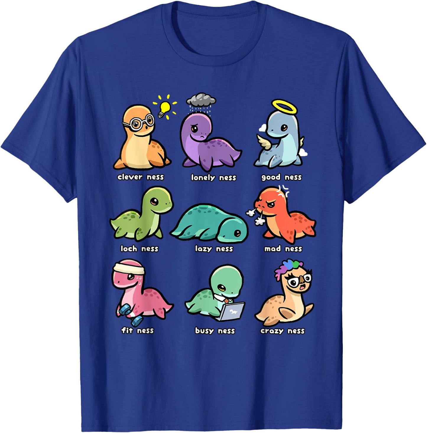 Loch Ness Monster Shirt Funny Types of Ness Cryptid Nessie T-Shirt - T-Shirt | Royal