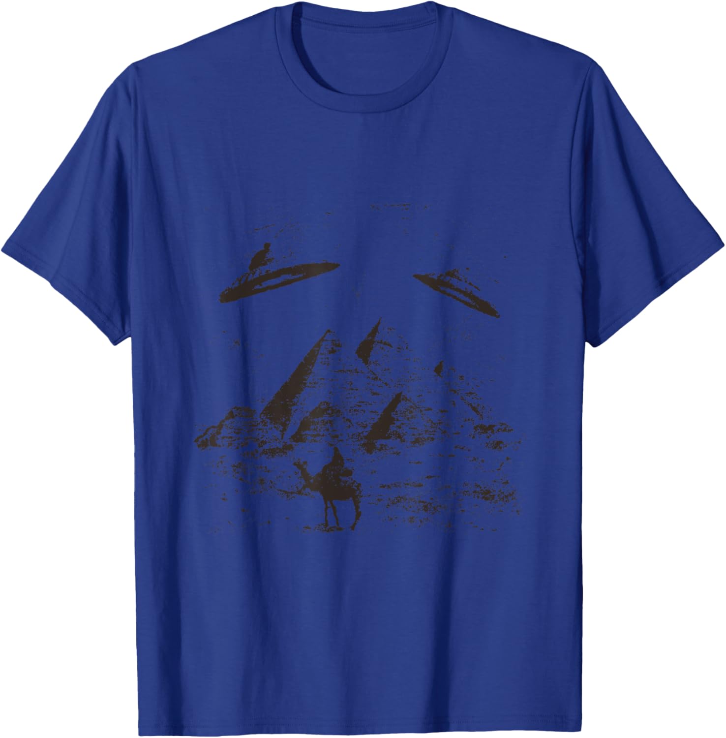 Camel Pyramid with Alien and Ufo T-Shirt - T-Shirt | Royal