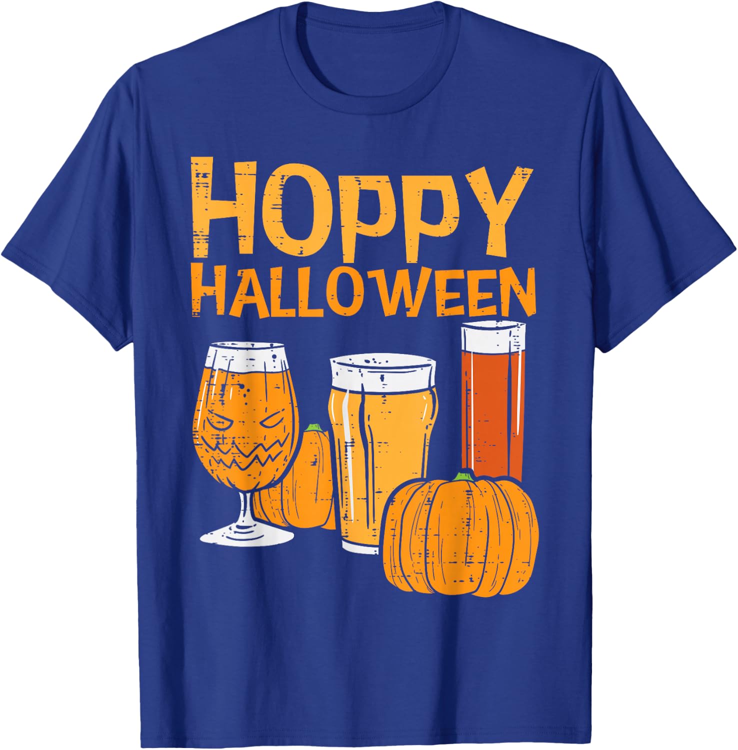 Hoppy Halloween Funny Dad Halloween Beer Men Grandpa Uncle T-Shirt - T-Shirt | Royal