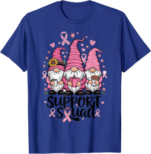 Gnome Support Squad Breast Cancer Awareness Pink Clothing T-Shirt - T-Shirt | Royal