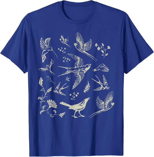 Vintage Bird Lover Birding Bird Watching Birder Bird Watcher T-Shirt - T-Shirt | Royal