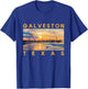 Texas Galveston Beach Pier Amusement Park Skyline In Sunset T-Shirt - T-Shirt | Royal