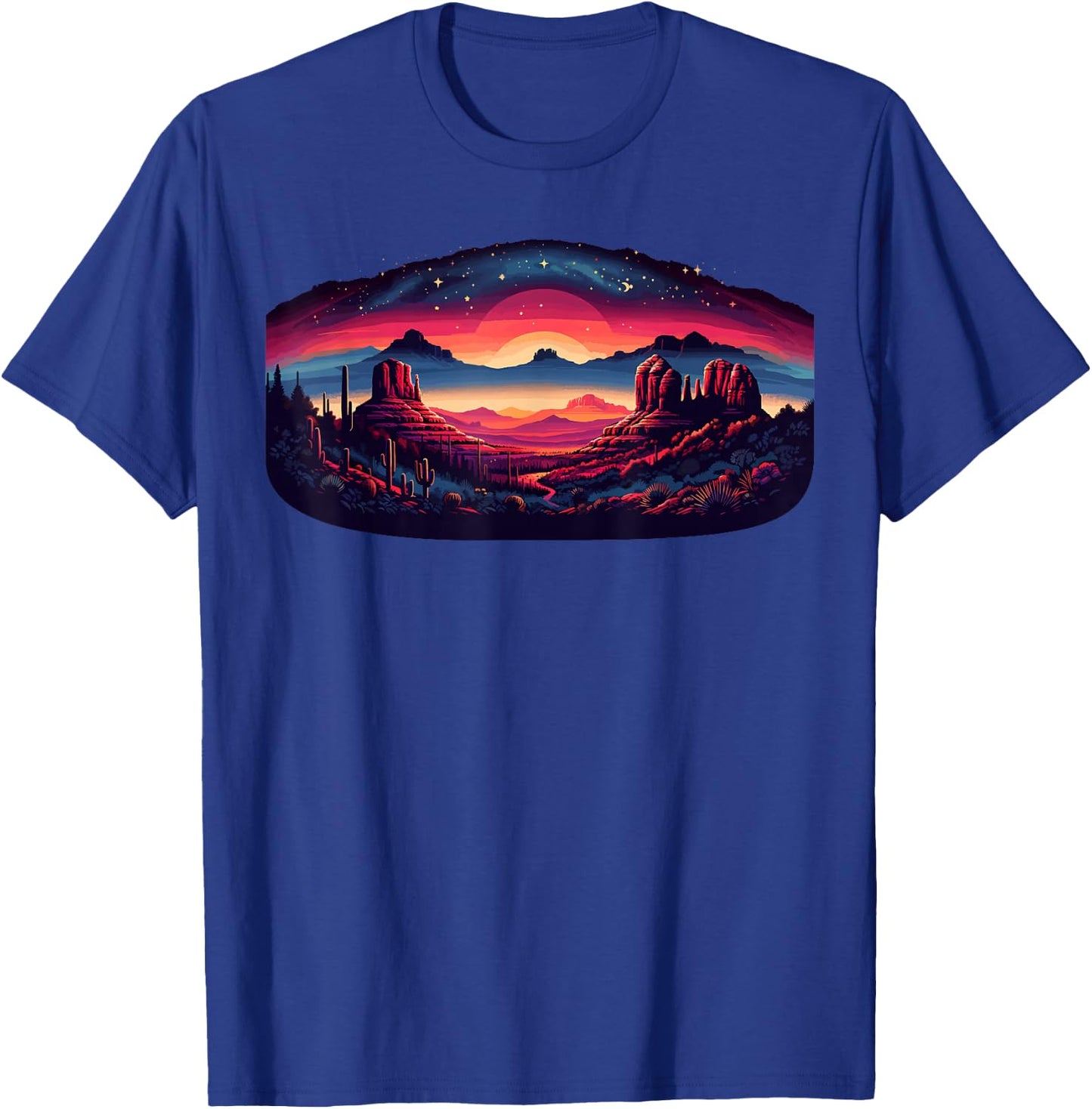 Sedona Arizona Nature Hiking Outdoor Mountain Sedona Night T-Shirt - T-Shirt | Royal
