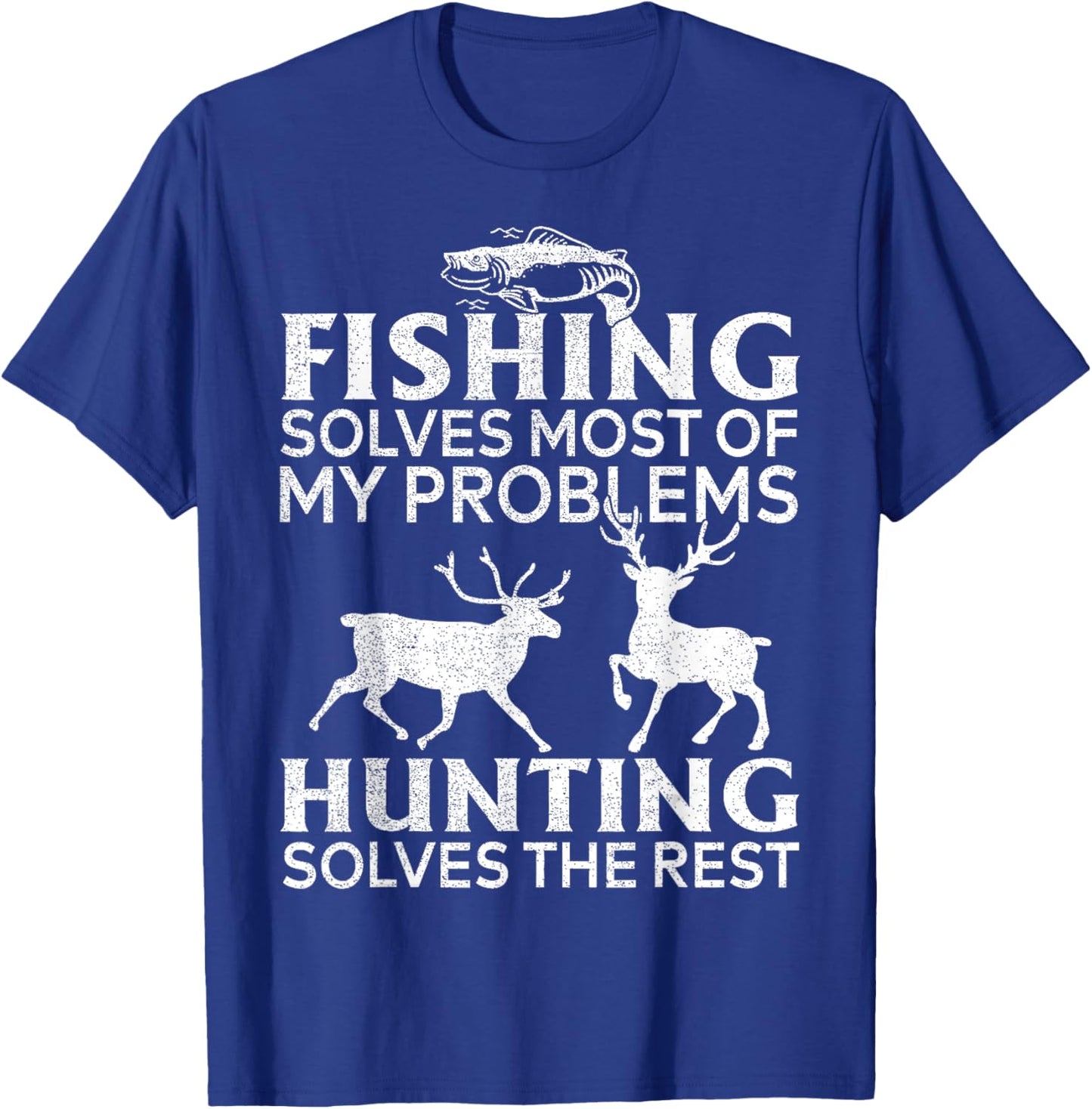 Funny Fishing And Hunting Gift Christmas Humor Hunter Cool T-Shirt - T-Shirt | Royal