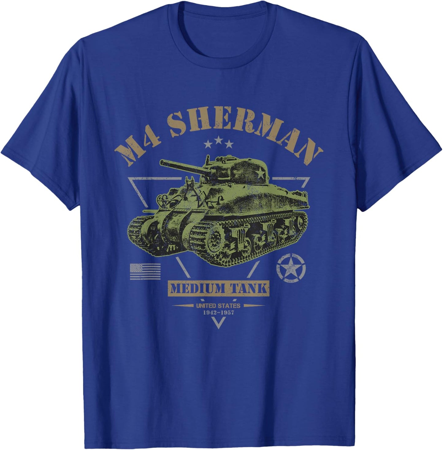 M4 Sherman WW2 Tank T-Shirt - T-Shirt | Royal