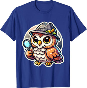 Bird Owl Detective - Detective Wisdom - Detective Bird T-Shirt - T-Shirt | Royal