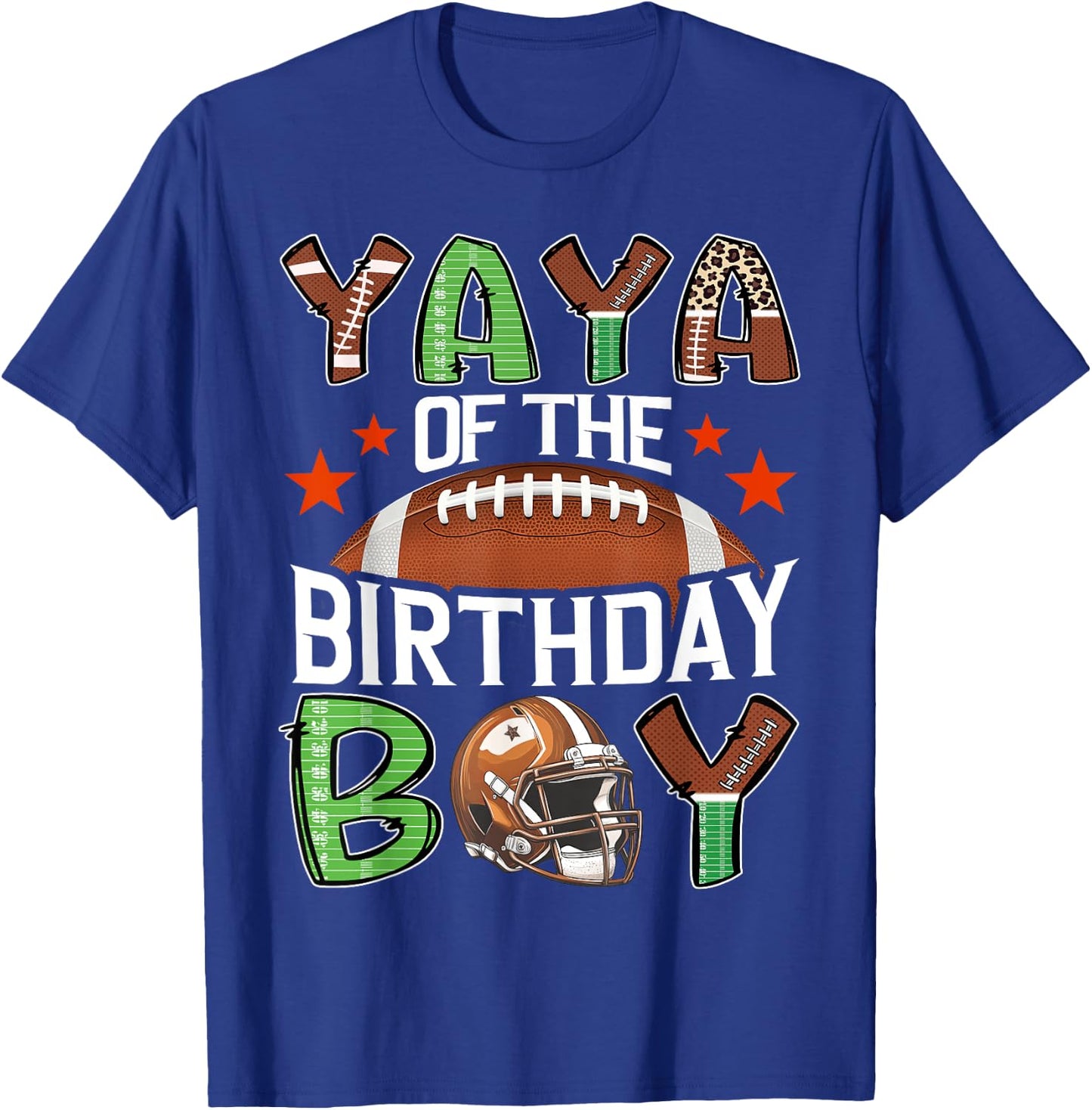 Yaya Of The Birthday Boy Game Day Football T-Shirt - T-Shirt | Royal
