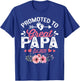 Promoted To Great Papa Est 2025 First Time Papa Floral T-Shirt - T-Shirt | Royal