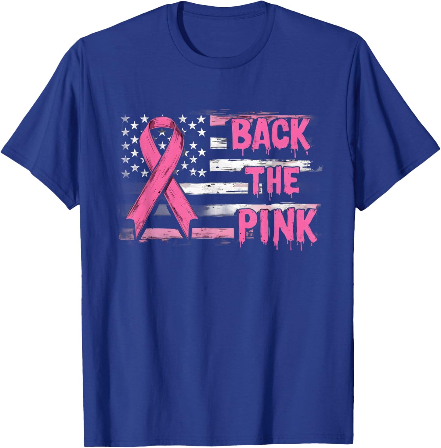 Back The Pink Breast Cancer Awareness Flag Toddler Women Men T-Shirt - T-Shirt | Royal