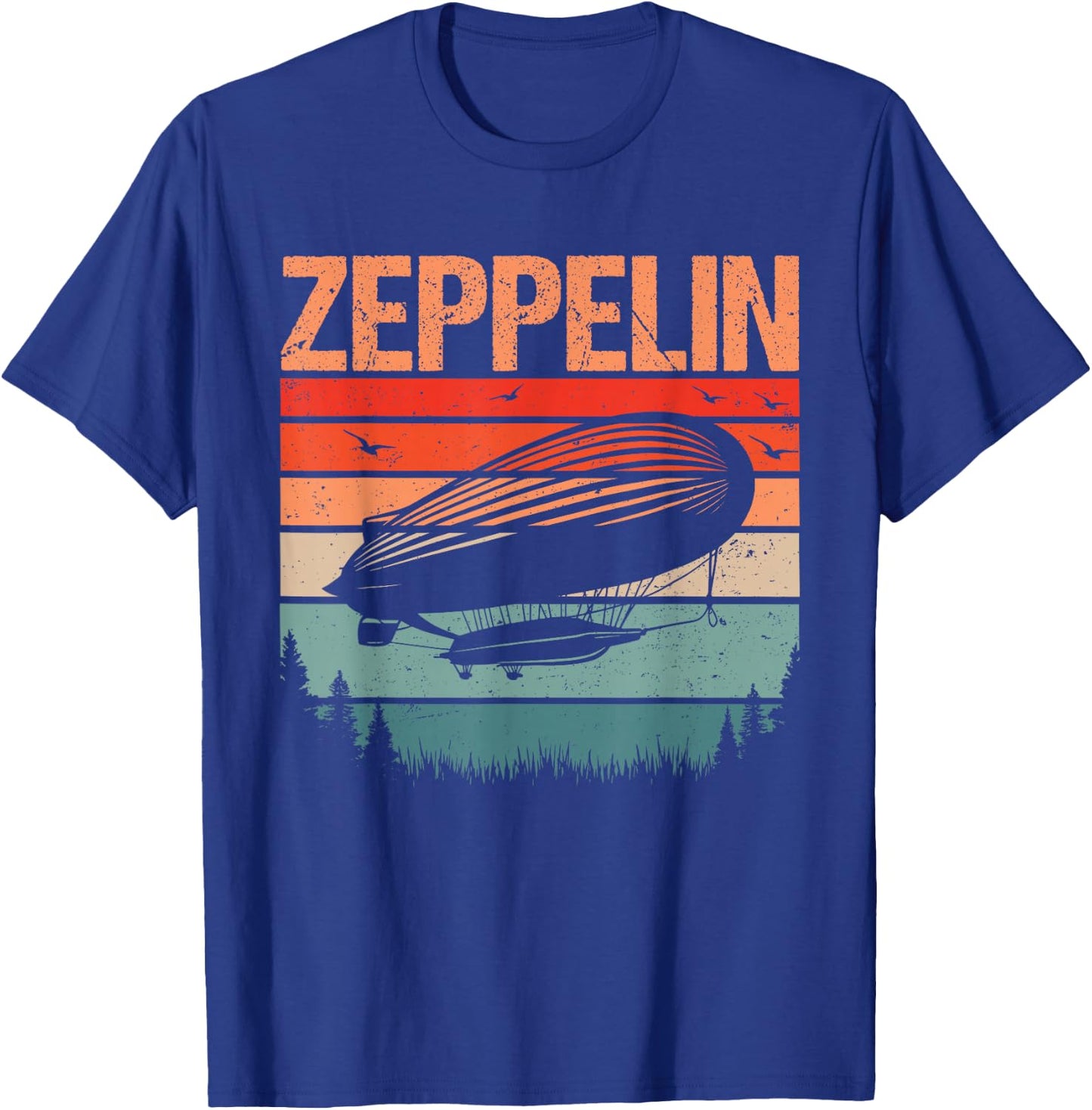 Retro Vintage Zeppelin Airship Aviation Blimp Men Women Kids T-Shirt - T-Shirt | Royal
