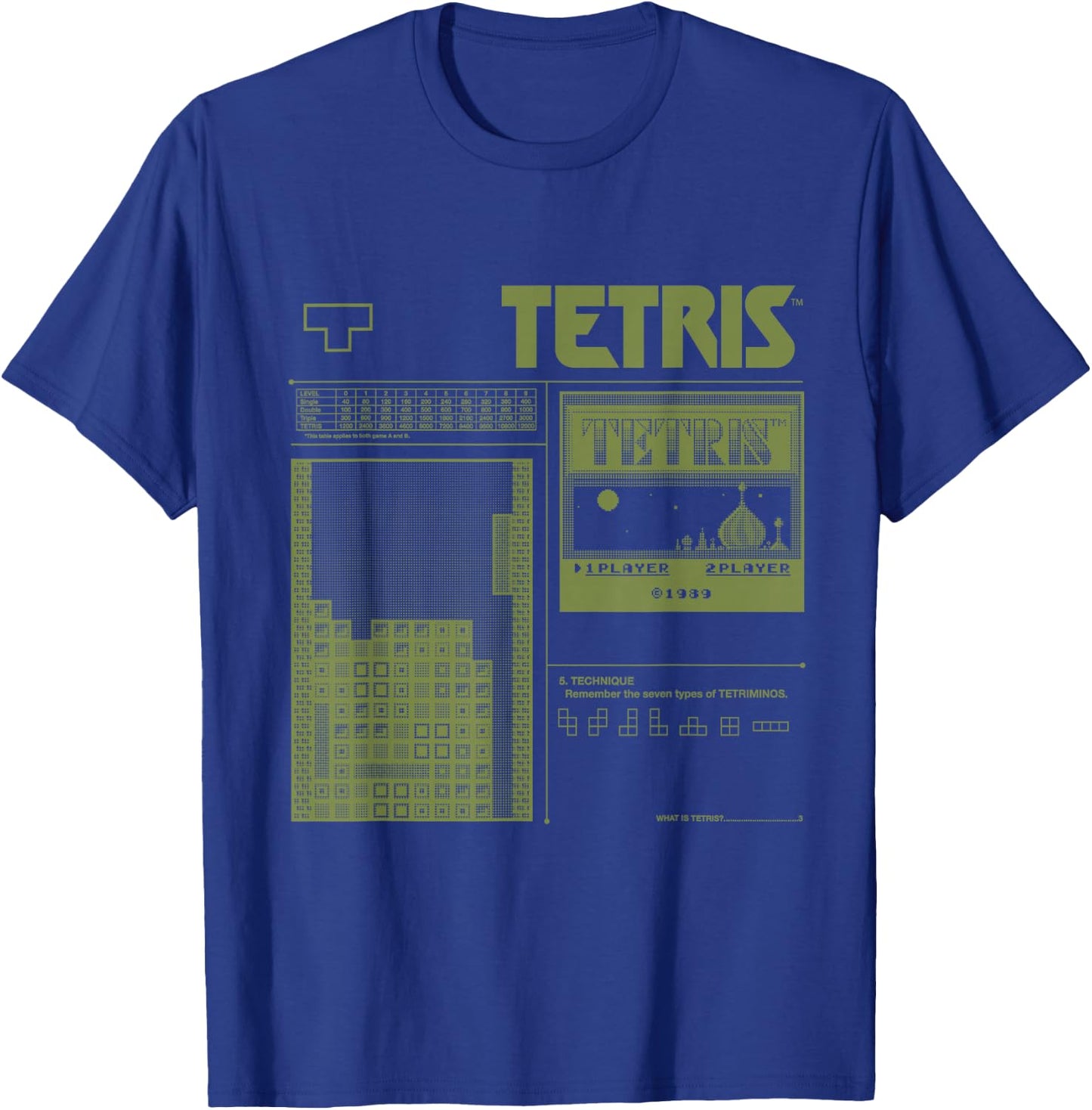 Tetris 8-Bit Modern T-Shirt - T-Shirt | Royal