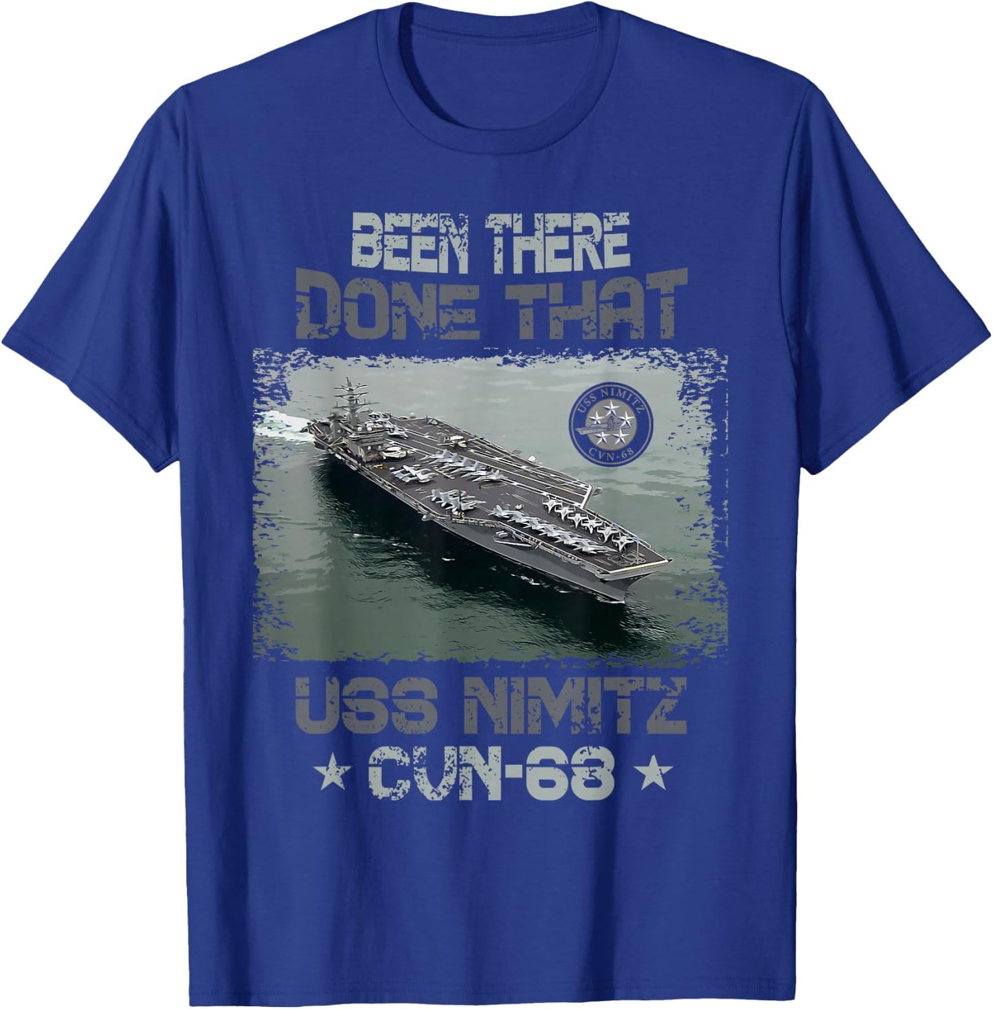 USS Nimitz Aircraft Carrier US Military T-Shirt - T-Shirt | Royal