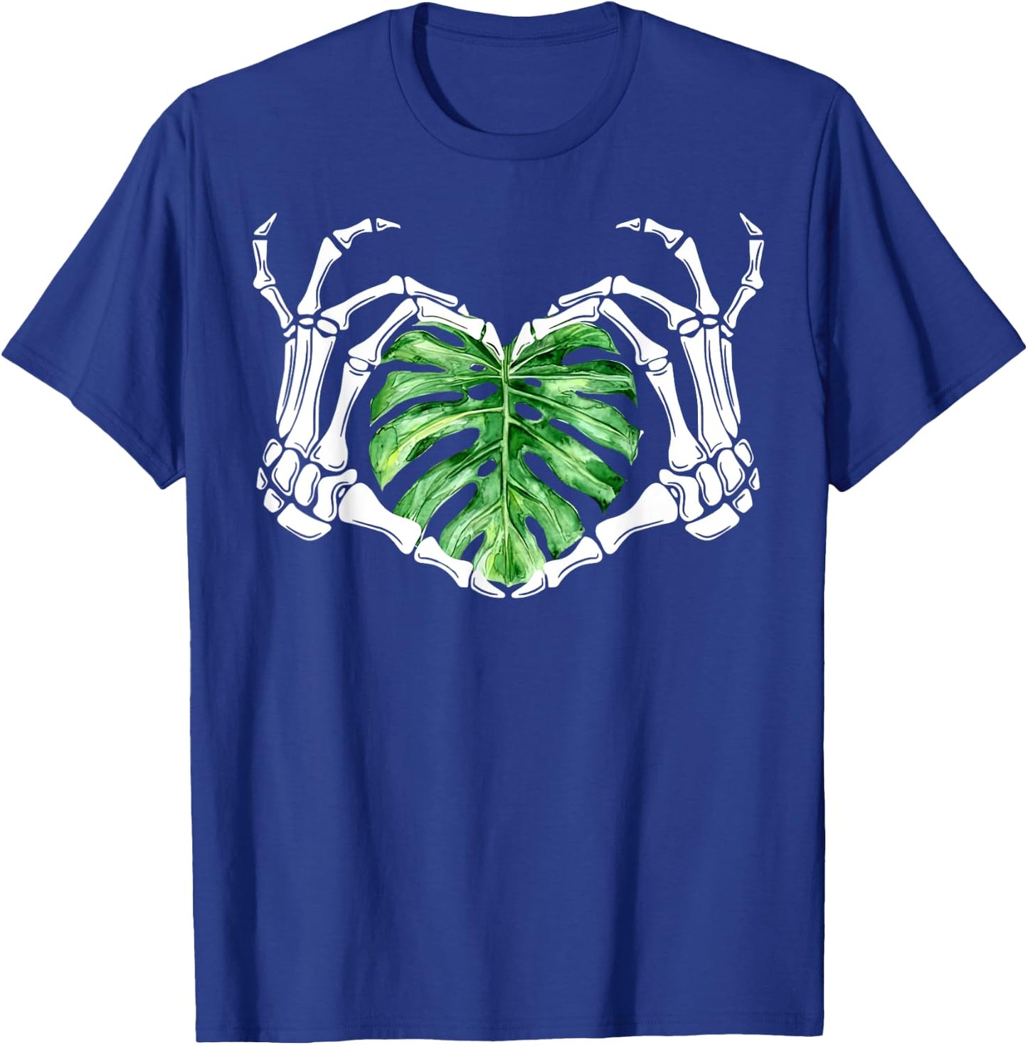 Skeleton Hands Heart Monstera Houseplant Botanical Gardening T-Shirt - T-Shirt | Royal