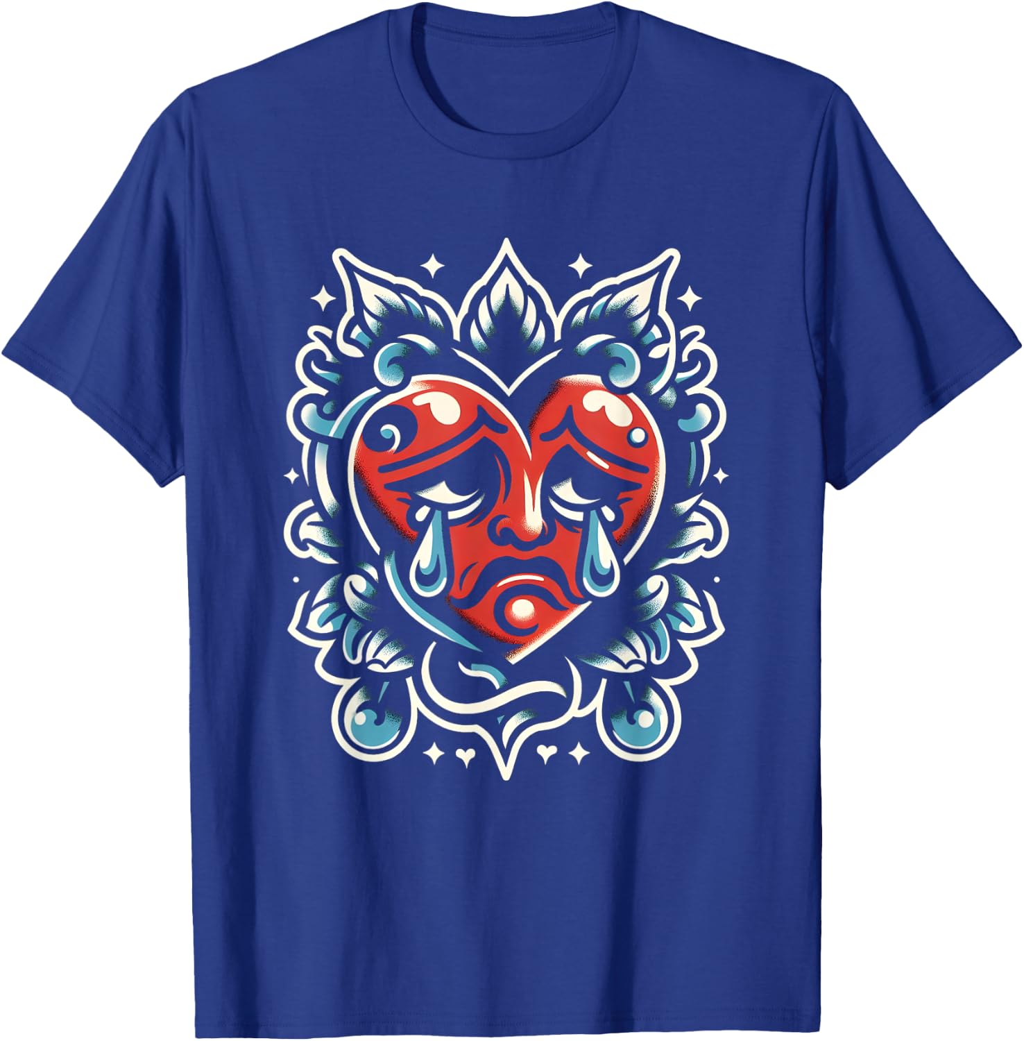 Crying Heart Traditional Tattoo Artist Heart Tattoos T-Shirt - T-Shirt | Royal