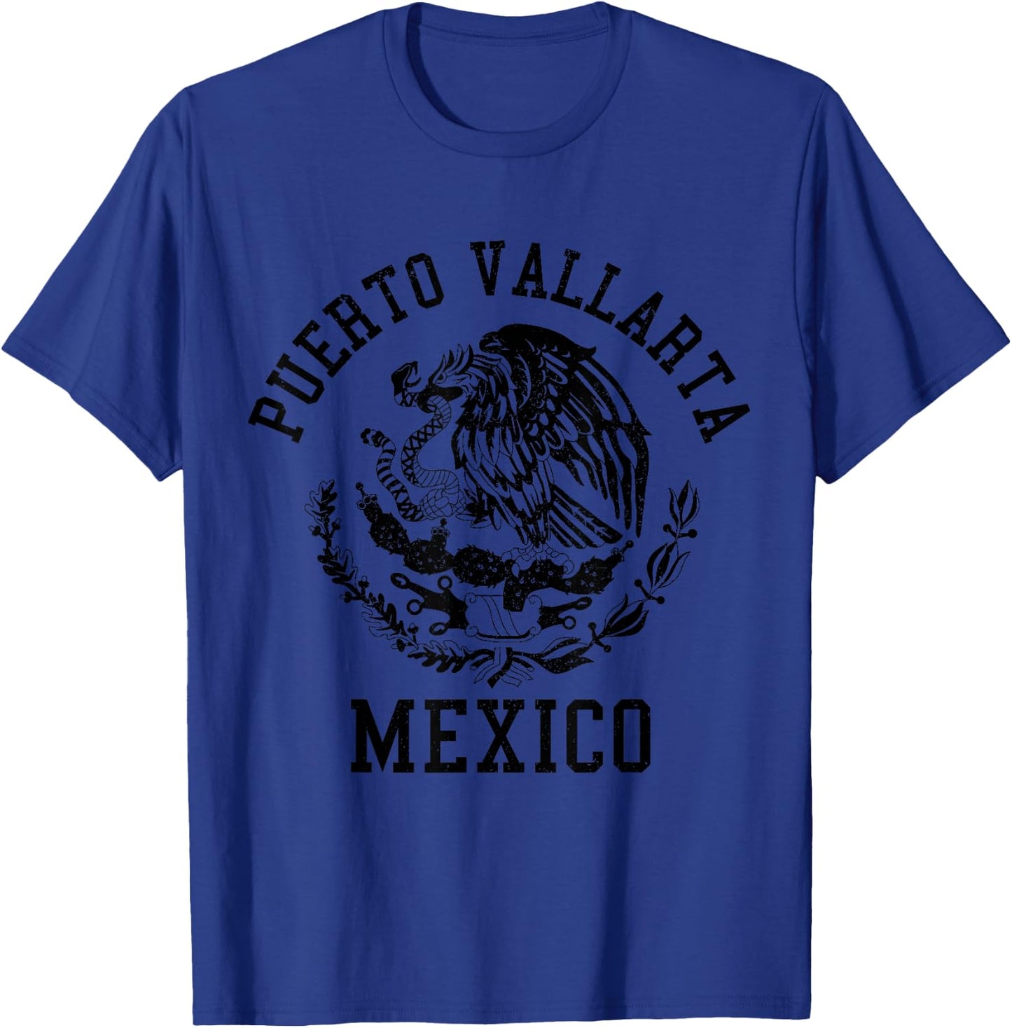 Puerto Vallarta Mexico Pride Mexican Flag Vintage T-Shirt - T-Shirt | Royal