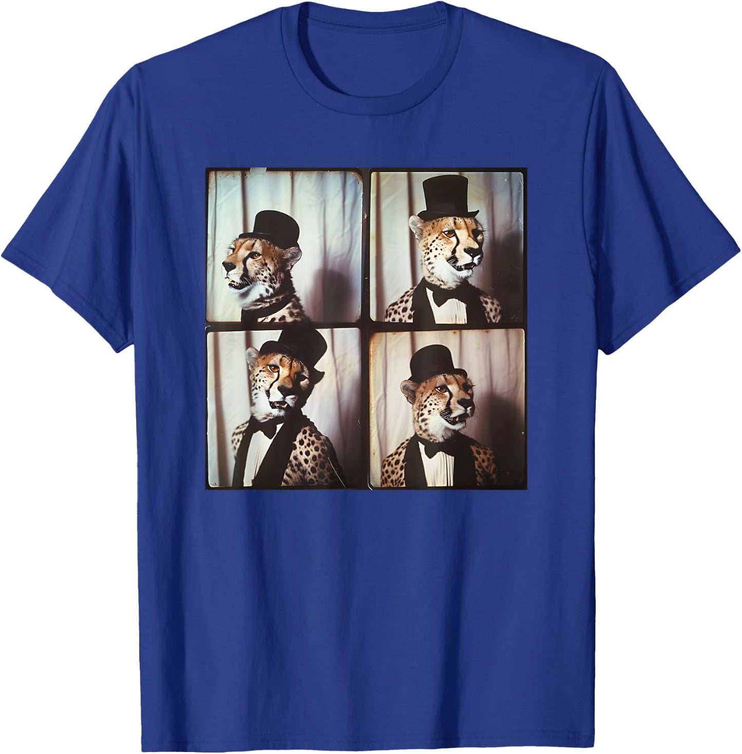 Cheetah In Suit Love Cheetahs Funny Zoo Animal Photobooth T-Shirt - T-Shirt | Royal