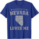 Someone In Nevada Loves Me Heart Vintage State T-Shirt - T-Shirt | Royal