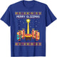 Dog Merry Glizzmas Retro Hotdog Squad Pixel Art T-Shirt - T-Shirt | Royal