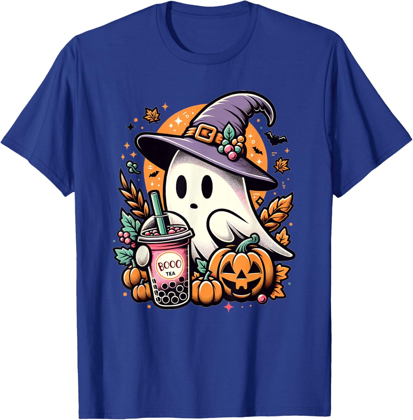 Halloween Ghost Funny Halloween Bubble Tea T-Shirt - T-Shirt | Royal