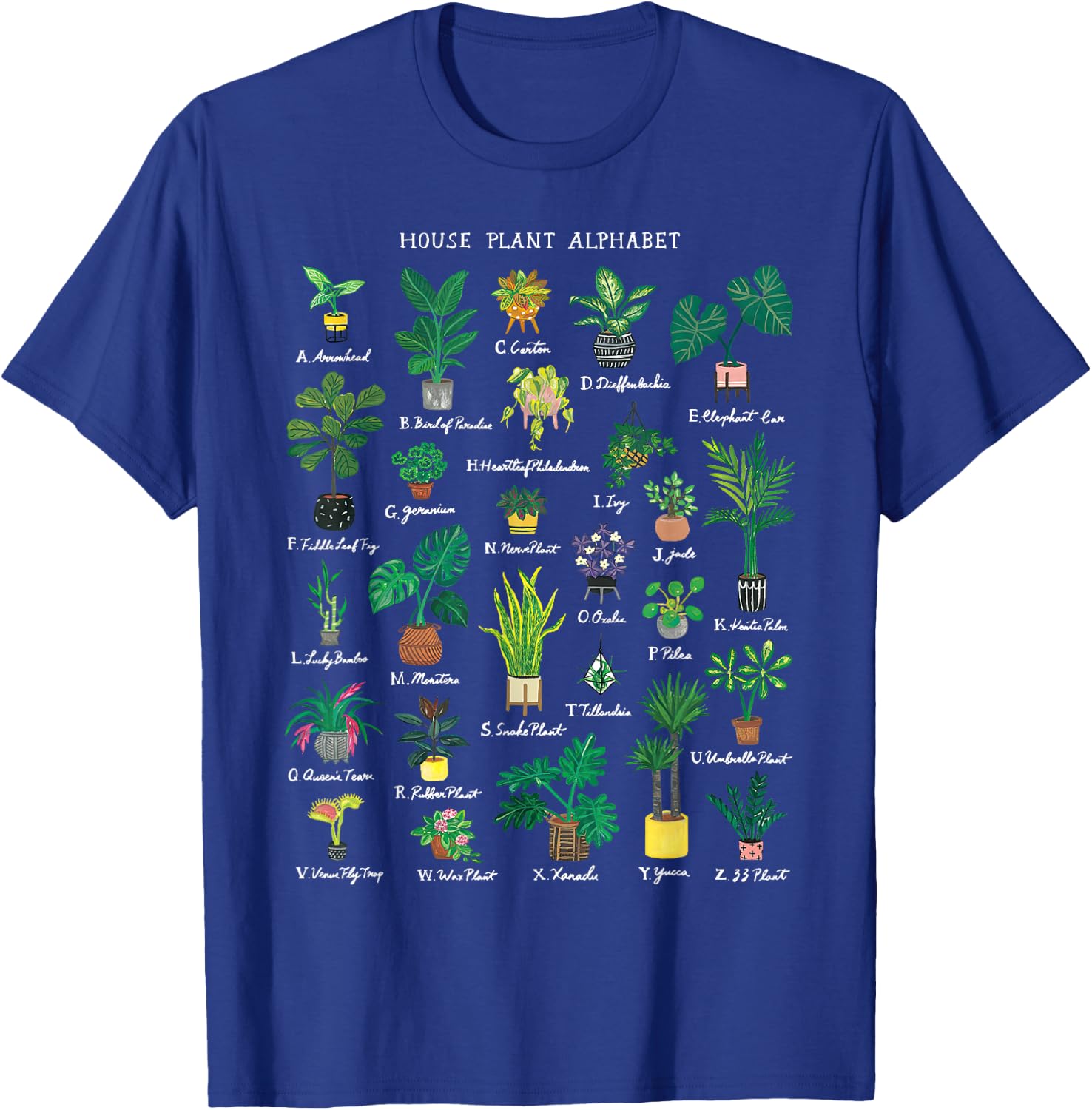 Plant Alphabet Gardener Gardening Plant Lover Women Men T-Shirt - T-Shirt | Royal