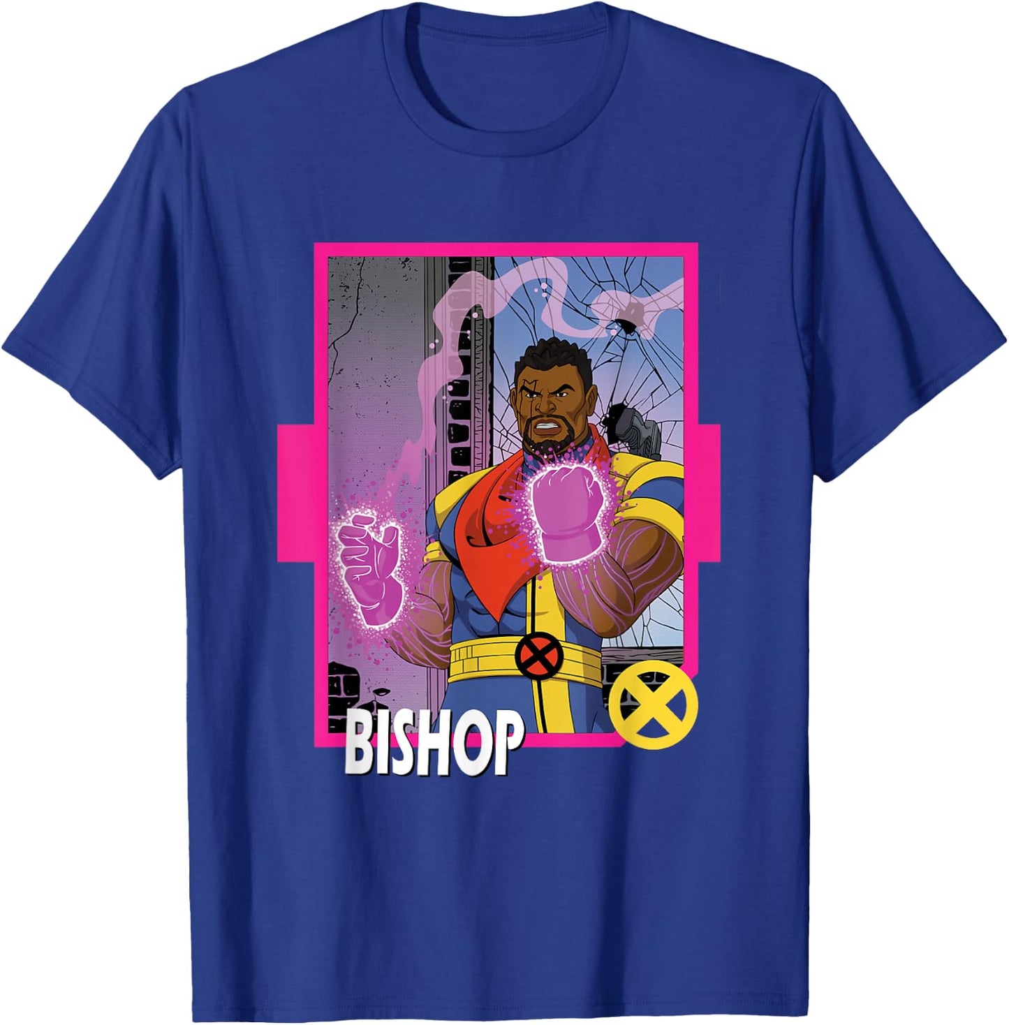 Marvel X-Men '97 Classic Bishop Vintage Super Hero Card T-Shirt - T-Shirt | Royal