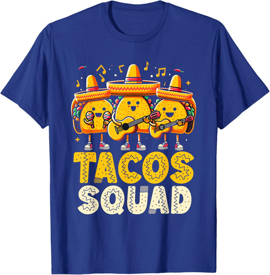 Funny Tacos Squad Cinco De Mayo Mexican Party Taco Food T-Shirt - T-Shirt | Royal