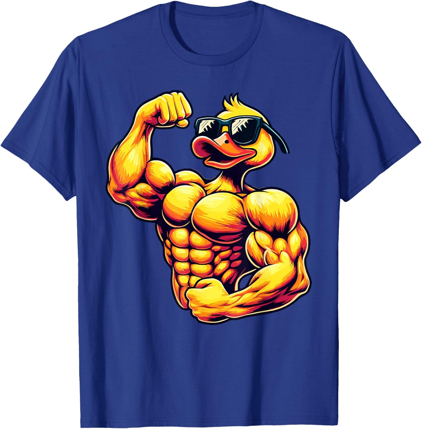 Muscular Rubber Duck Bodybuilder Duck T-Shirt - T-Shirt | Royal