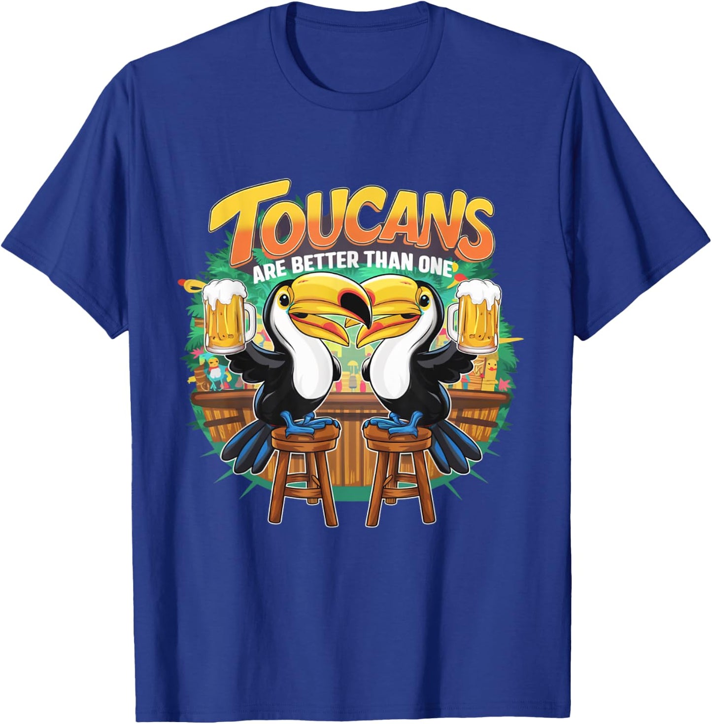 Toucans Are Better Than One Tropical Bird Beer Drinking T-Shirt - T-Shirt | Royal