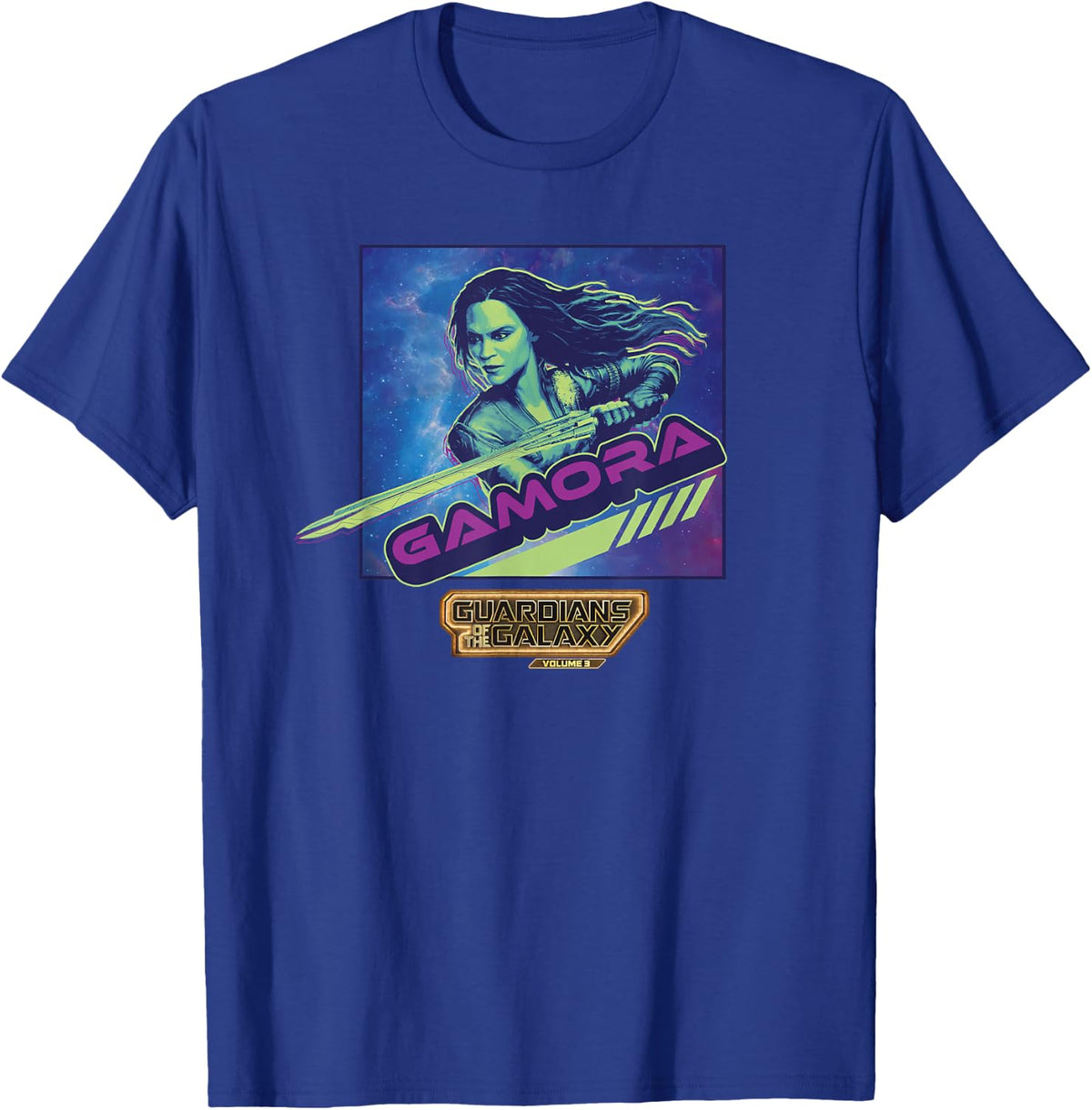 Marvel Guardians of the Galaxy Vol. 3 Vintage Cosmic Gamora T-Shirt - T-Shirt | Royal