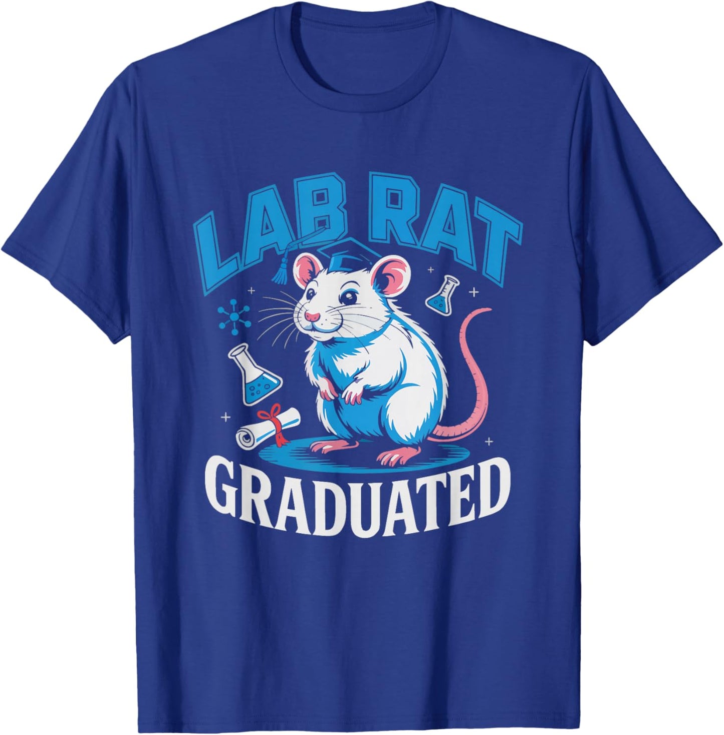 PHD Graduate Scientist Lab Flask Beaker Doctoral Academic T-Shirt - T-Shirt | Royal