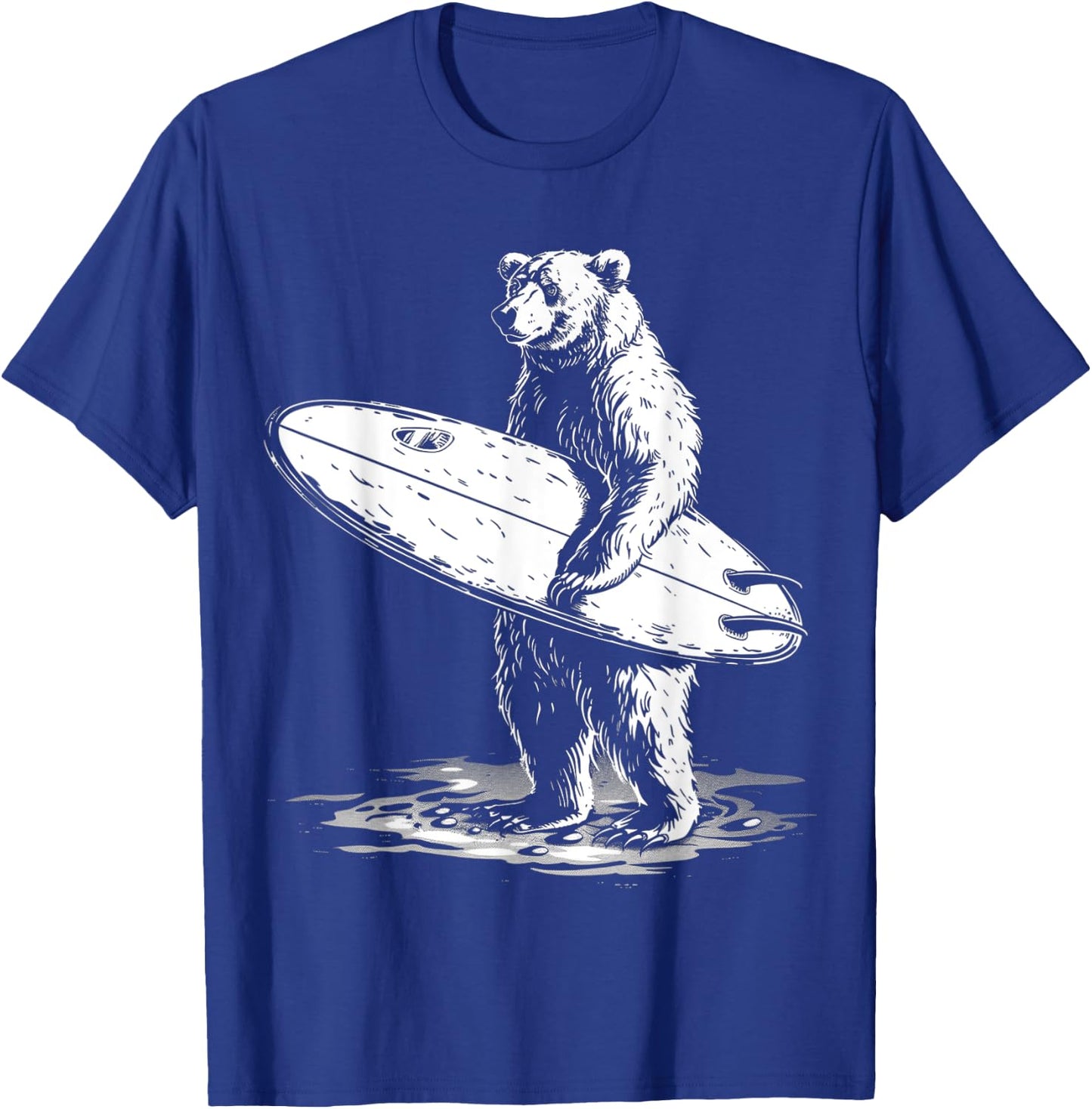 Surfing Bear Cool Beach Adventure Design Men Women Kids T-Shirt - T-Shirt | Royal