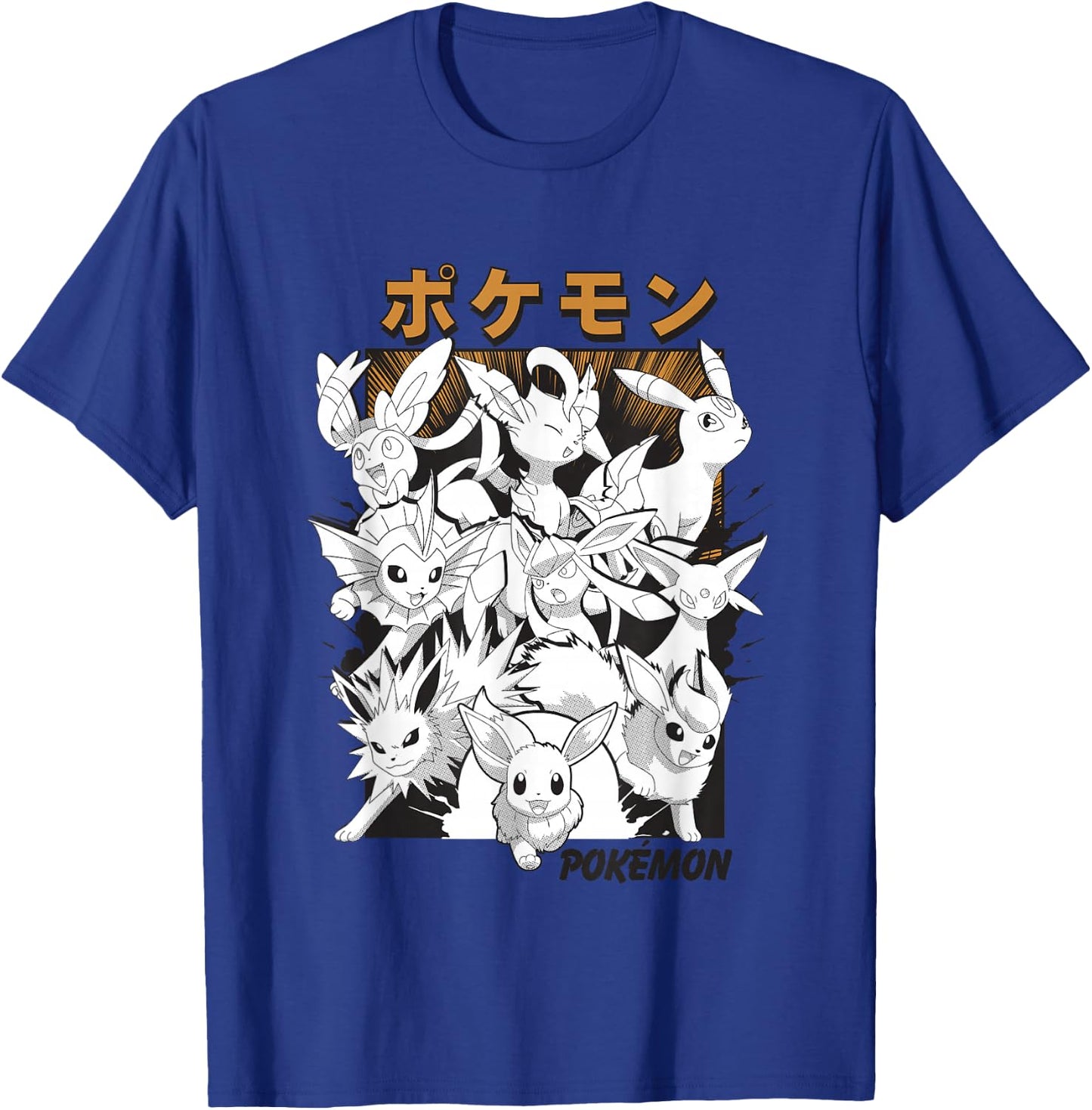 Pokémon Eevee & Eeveelutions Epic Mashup Vintage Poster T-Shirt - T-Shirt | Royal