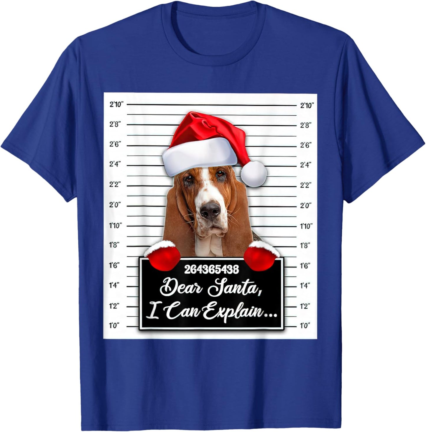 Basset Hound Xmas Dear Santa I Can Explain Funny Christmas T-Shirt - T-Shirt | Royal