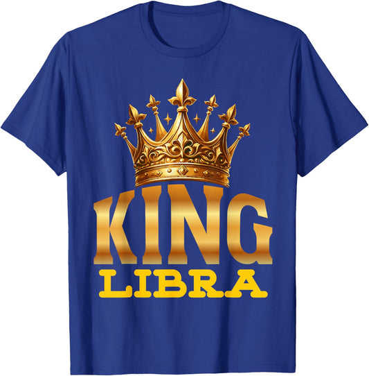 King Libra Balance Zodiac Sign Crown T-Shirt - T-Shirt | Royal