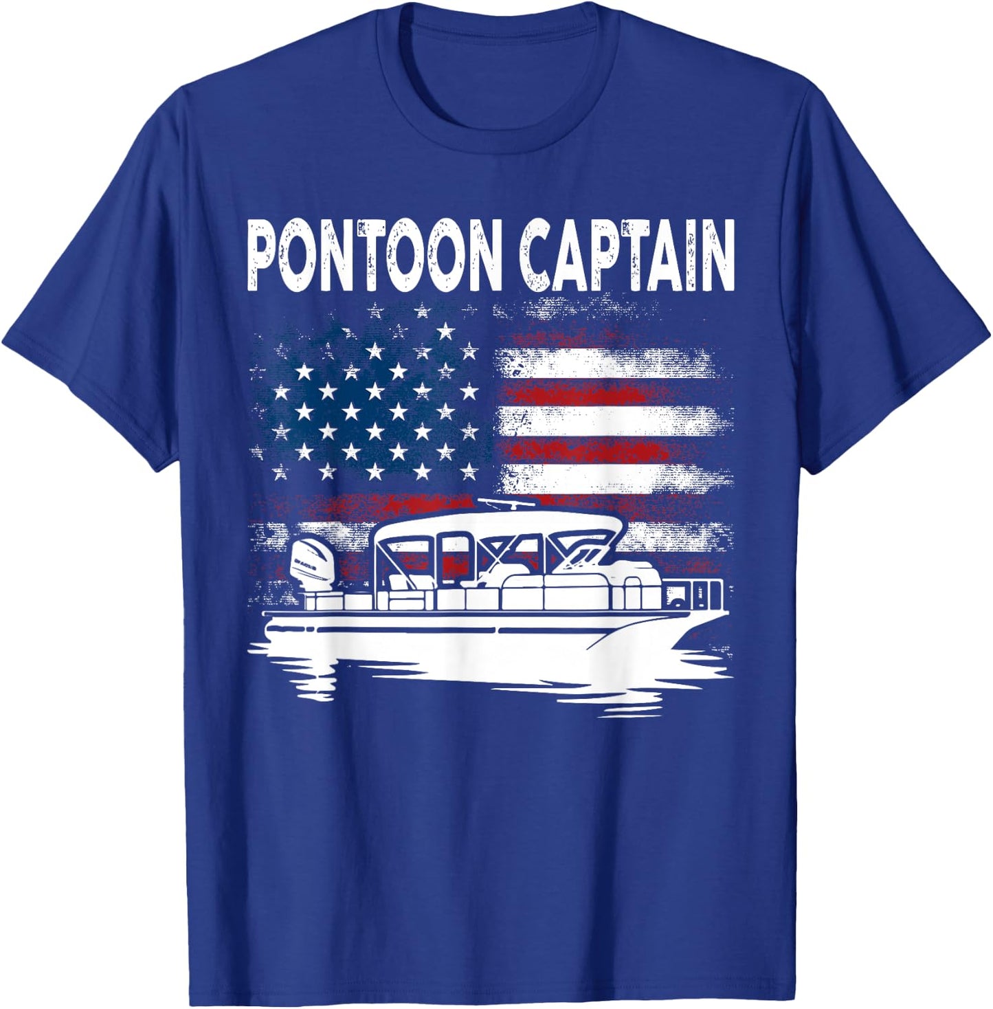 Boating Pontoon Captain 4th of July Pontoon Boat T-Shirt - T-Shirt | Royal