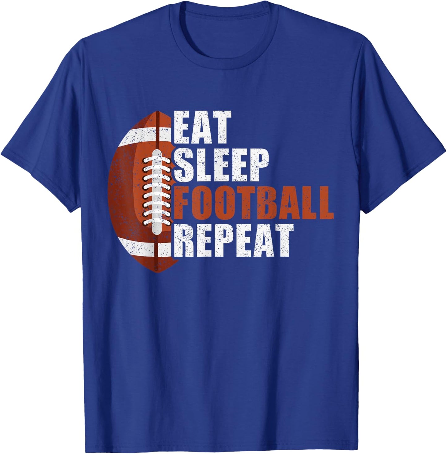 Eat Sleep Football Repeat Shirt Youth Kids Boys Girls Adults T-Shirt - T-Shirt | Royal