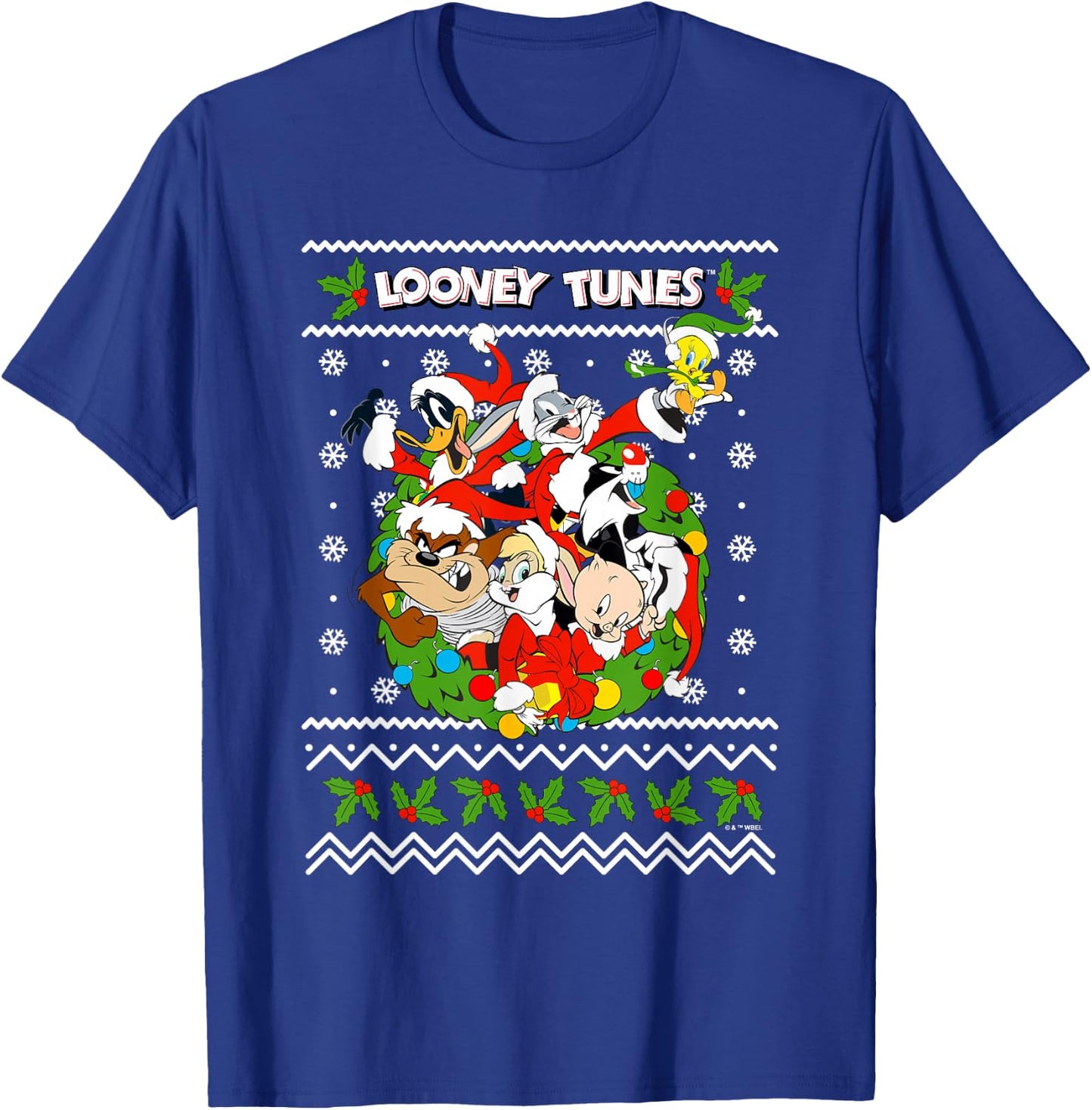 Looney Tunes Looney Christmas Ugly Christmas T-Shirt - T-Shirt | Royal