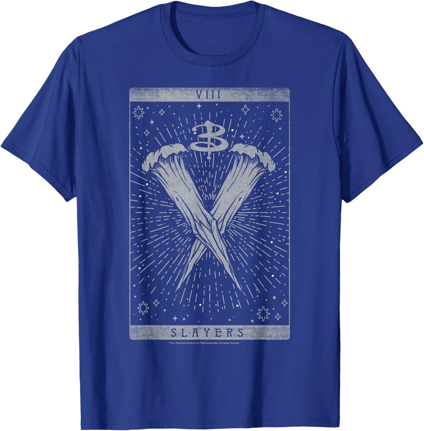 Buffy The Vampire Slayer Iconic Slayers Tarot Card Big Logo T-Shirt - T-Shirt | Royal