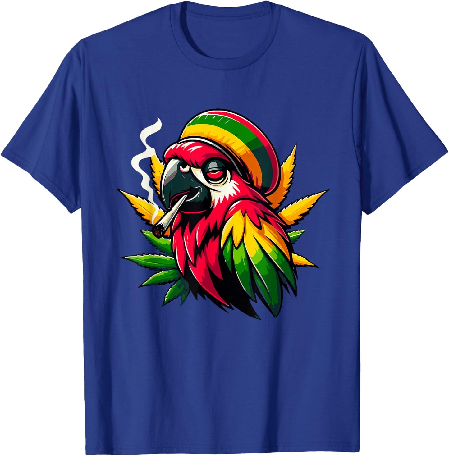 Reggae Parrot Meets Cannabis Leaf T-Shirt - T-Shirt | Royal