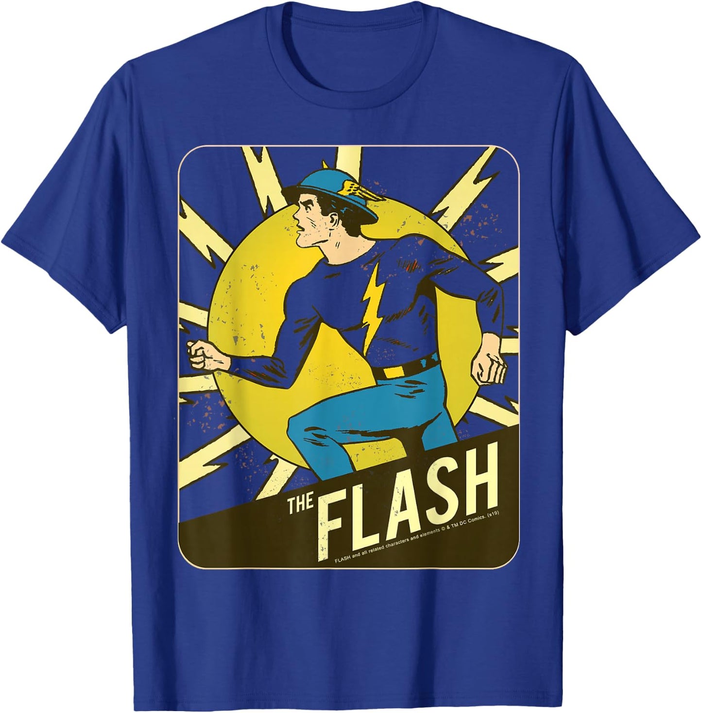 DC Comics The Flash Card Vintage Poster T-Shirt - T-Shirt | Royal