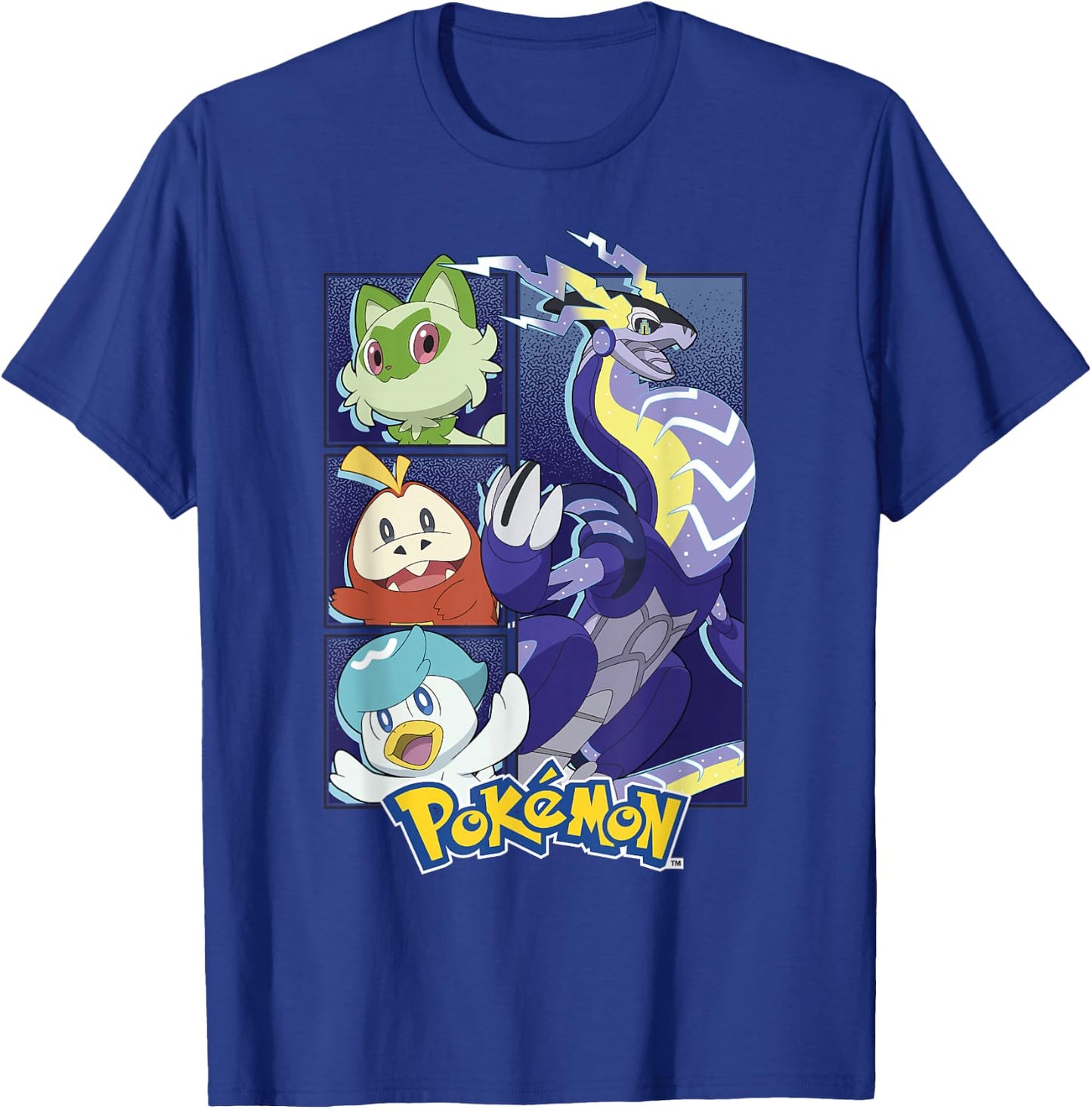 Pokémon Miraidon & Paldea Starters Boxed Up Portraits T-Shirt - T-Shirt | Royal